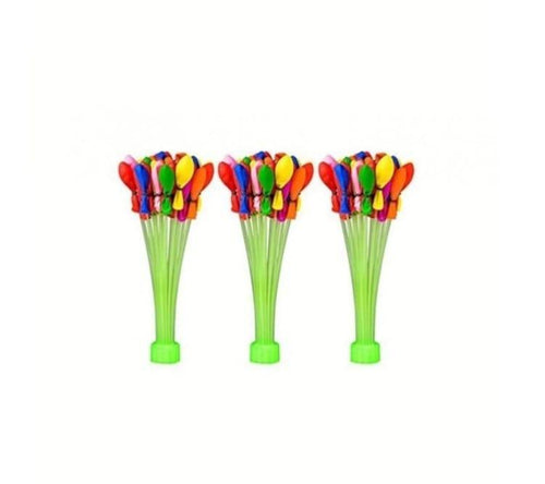 3 Seturi x 37 baloane tip bombe cu apa, cu adaptor inclus, multicolor, 3 ani+