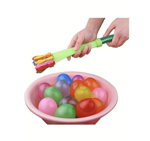 3 Seturi x 37 baloane tip bombe cu apa, cu adaptor inclus, multicolor, 3 ani+