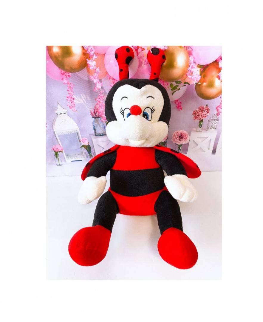 Albinuta de plus, MASHASHOP, rosu/negru, 32 cm