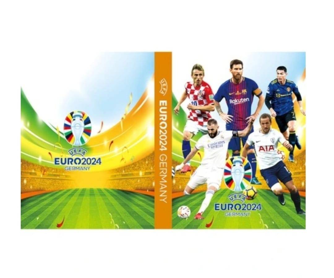 Album Cartoanase de fotbal, UEFA EURO 2024, 3D, pentru 216 cartonase, verde, 30 cm x 23 cm