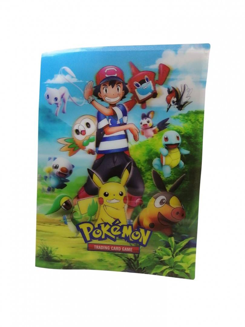 Album Pokemon 3D, pentru 216 cartonase, albastru deschis, 30 cm x 23 cm
