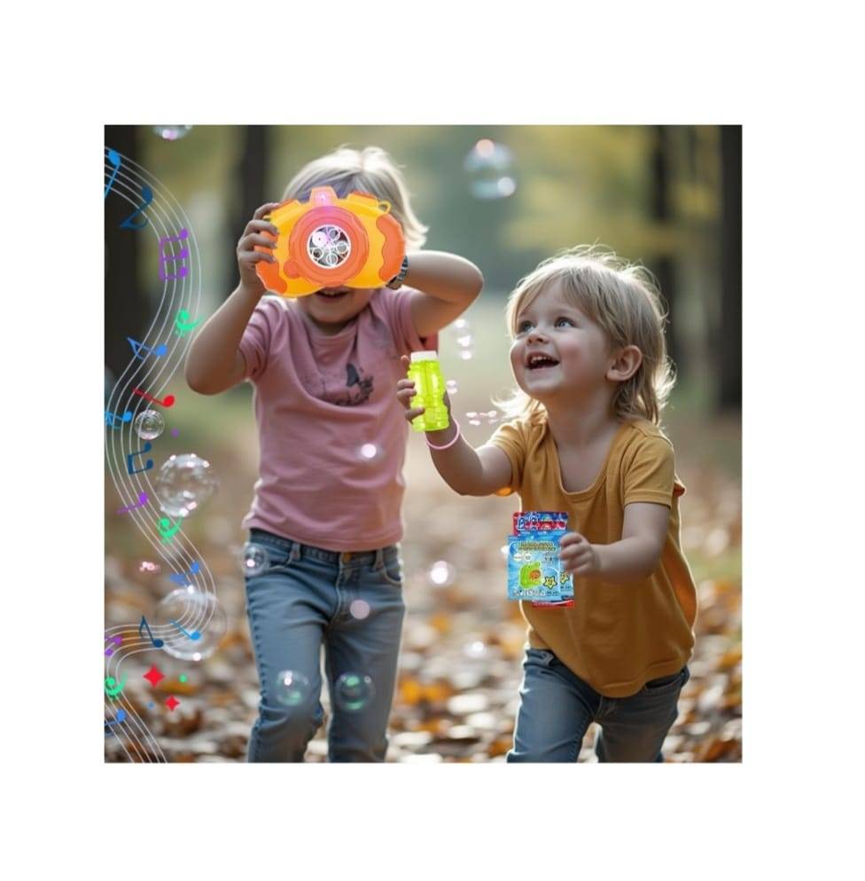 Aparat foto, de facut baloane de sapun, multicolor, 12 cm