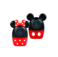 Aparat foto de jucarie tip Minnie, Minnie, baloane de sapun, rosu, 18 cm