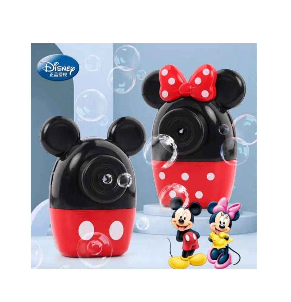 Aparat foto de jucarie tip Minnie, Minnie, baloane de sapun, rosu, 18 cm
