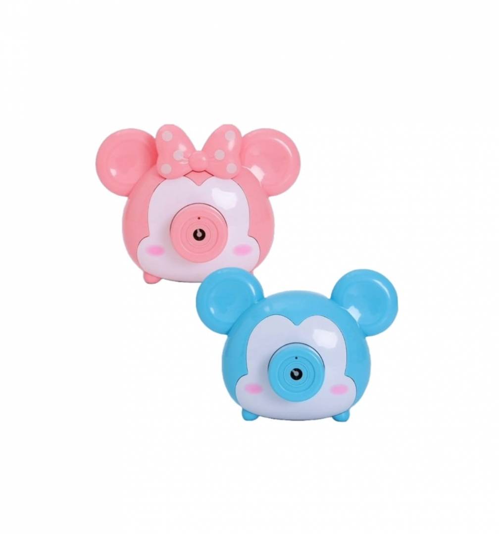 Aparat foto de jucarie tip Minnie, Mickey, baloane de sapun, 18 cm