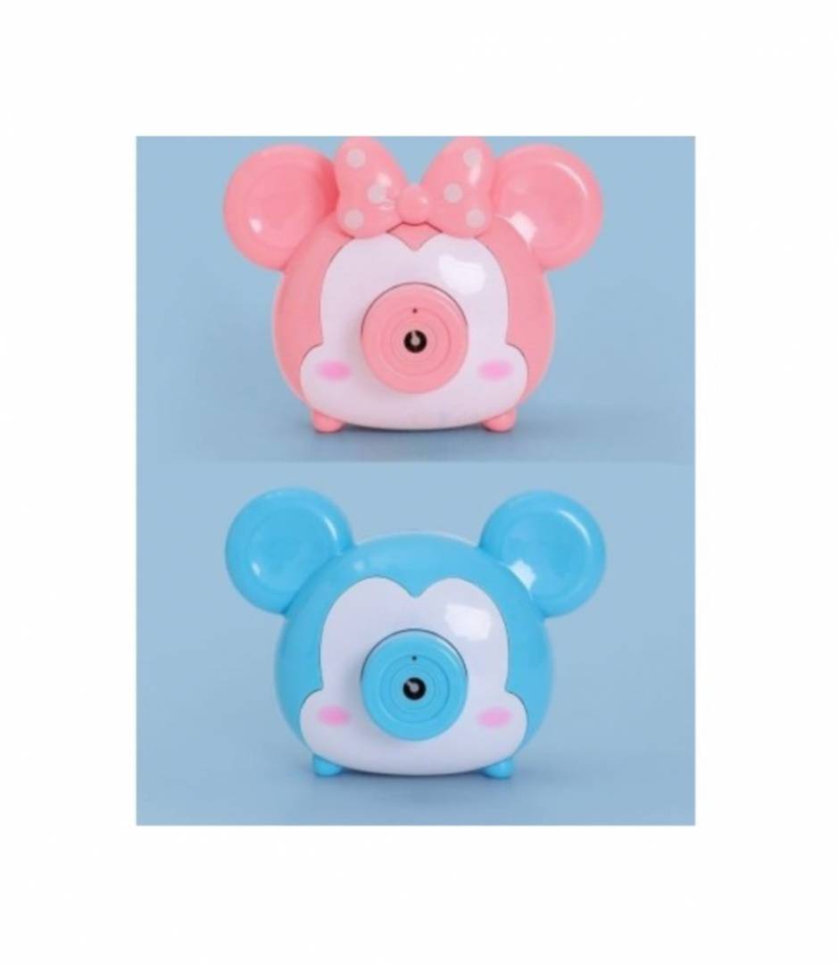 Aparat foto de jucarie tip Minnie, Mickey, baloane de sapun, 18 cm