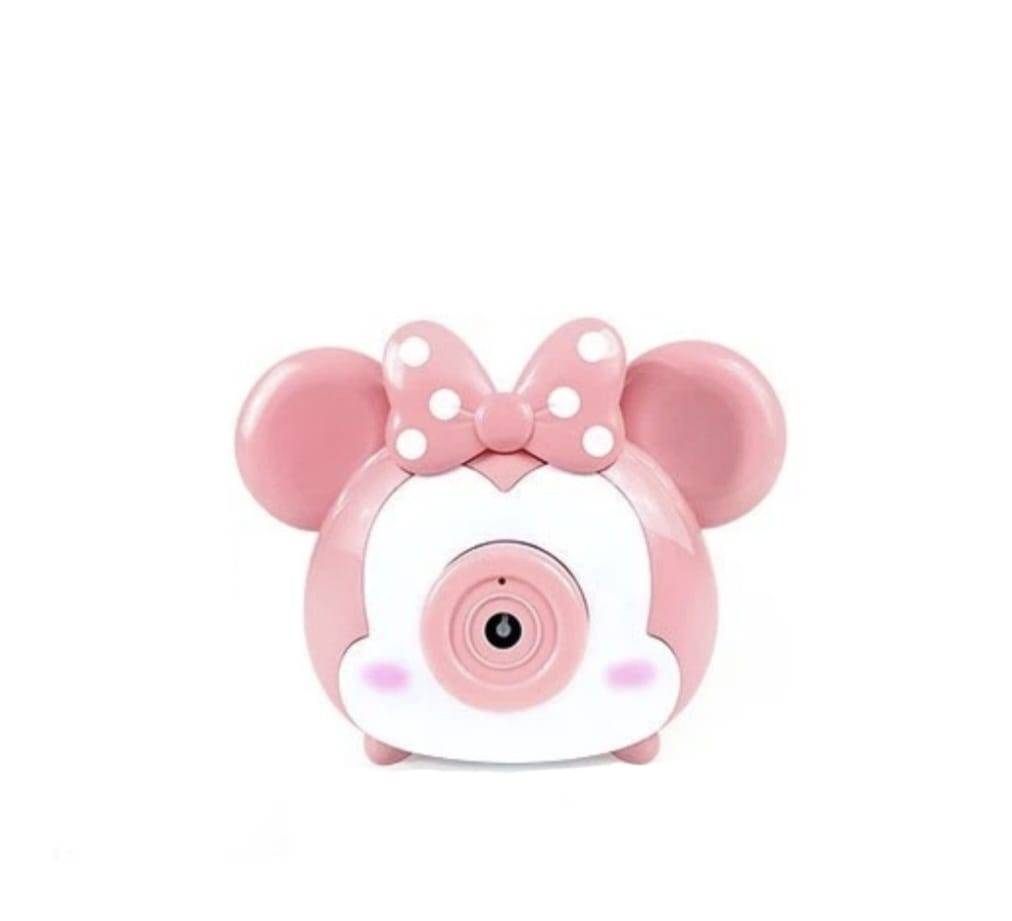 Aparat foto de jucarie tip Minnie, Mickey, baloane de sapun, 18 cm