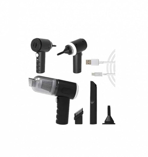 Aspirator portabil, 3 in 1, ideal masina, casa si birou, 120W, autonomie 20 minute, aspirare si suflare, negru