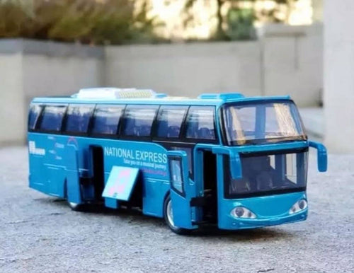 Autocar National Express Metalic, albastru, 20 cm