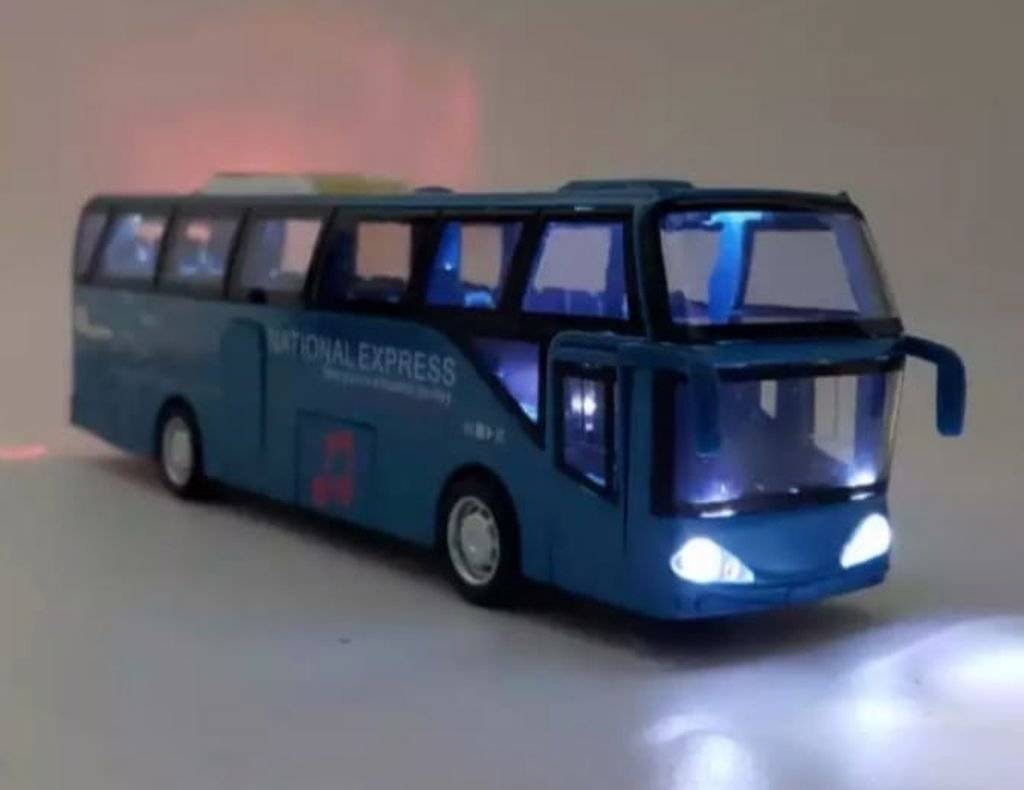 Autocar National Express Metalic, albastru, 20 cm