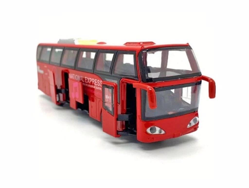 Autocar National Express Metalic, rosu, 20 cm