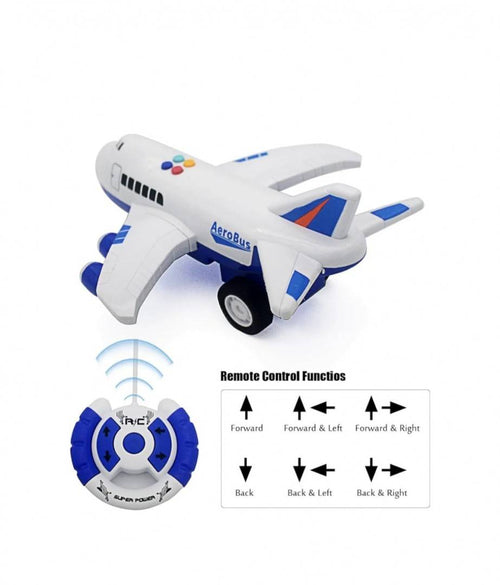 Avion cu telecomanda, Aero Bus, sunete si lumini, alb/bleu