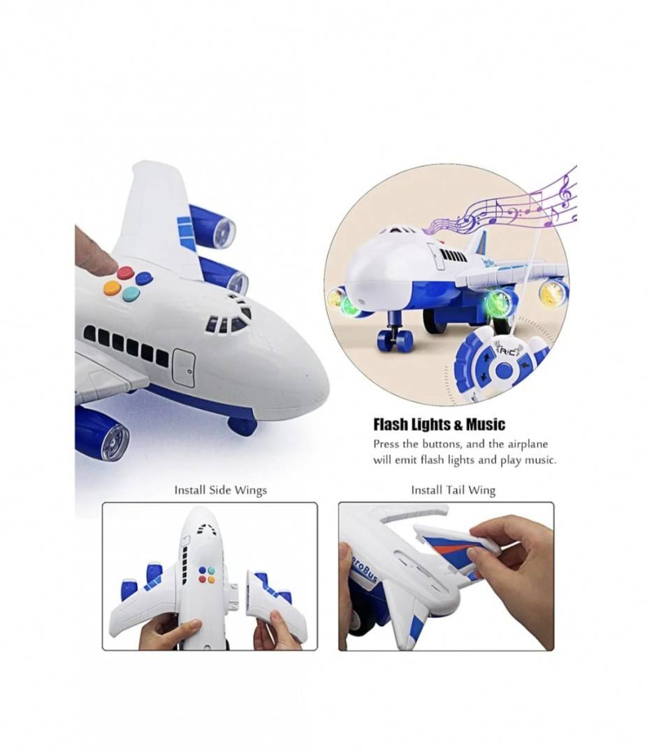 Avion cu telecomanda, Aero Bus, sunete si lumini, alb/bleu