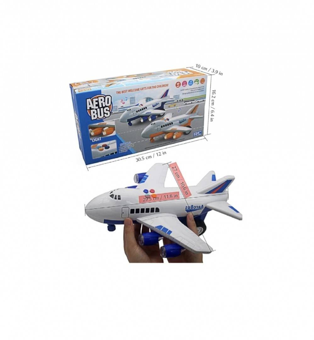 Avion cu telecomanda, Aero Bus, sunete si lumini, alb/bleu