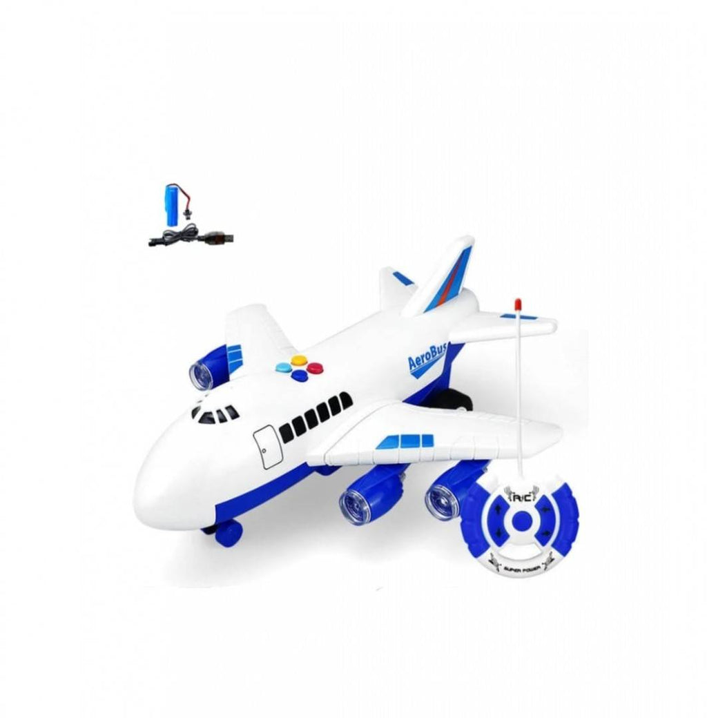 Avion cu telecomanda, Aero Bus, sunete si lumini, alb/bleu