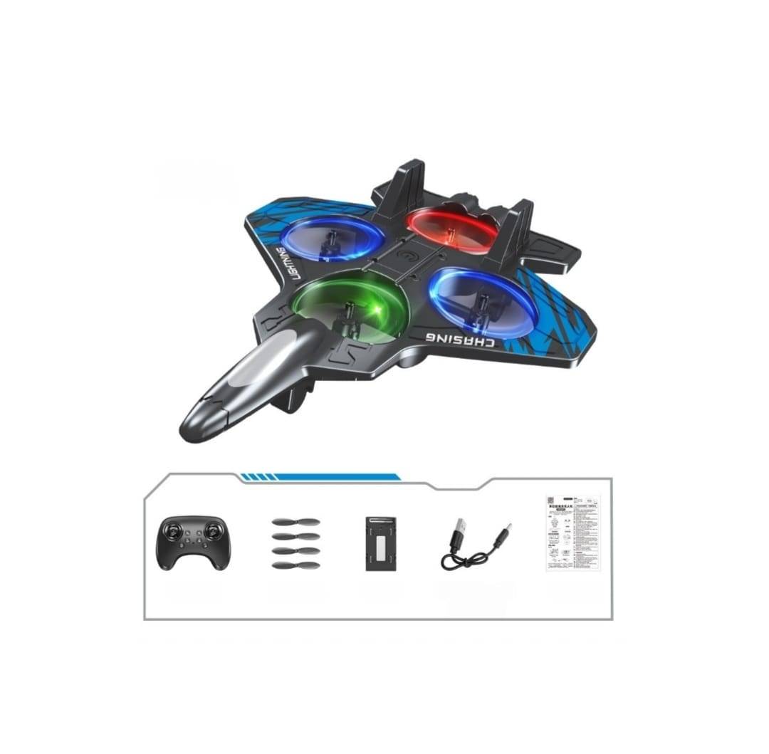 Avion cu telecomanda iUni S98, combat Aircraft , acrobatii, 360°, giroscop, rezistent la impact, lumini, LED