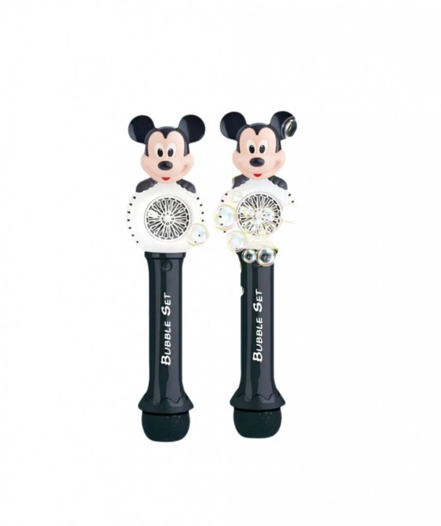 Bagheta de facut baloane de sapun cu 10 orificii, model Mickey, multicolor, 30 cm