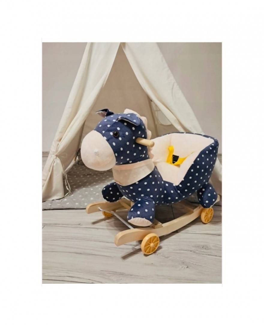 Balansoar Calut Magic din plus, 2 in 1 cu roți, albastru, 1 an+