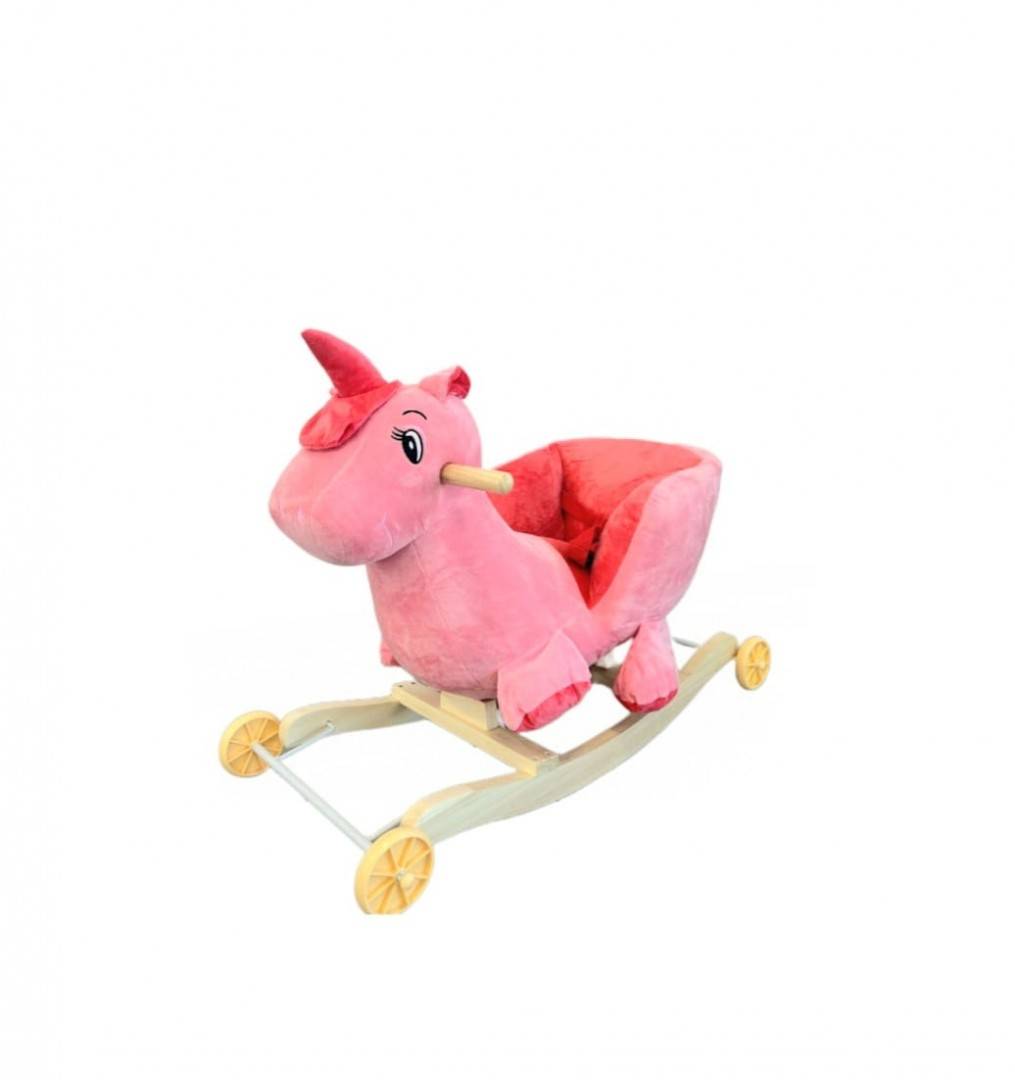Balansoar Unicorn Magic din plus, 2 in 1 cu roți, roz, 1 an+