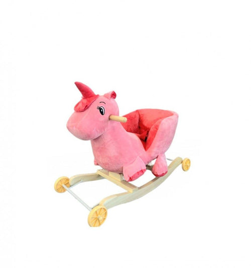 Balansoar Unicorn Magic din plus, 2 in 1 cu roți, roz, 1 an+