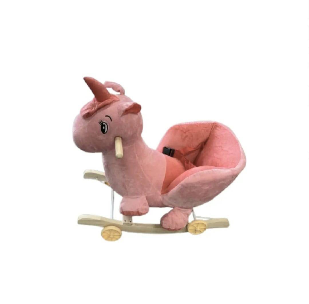 Balansoar Unicorn Magic din plus, 2 in 1 cu roți, roz, 1 an+