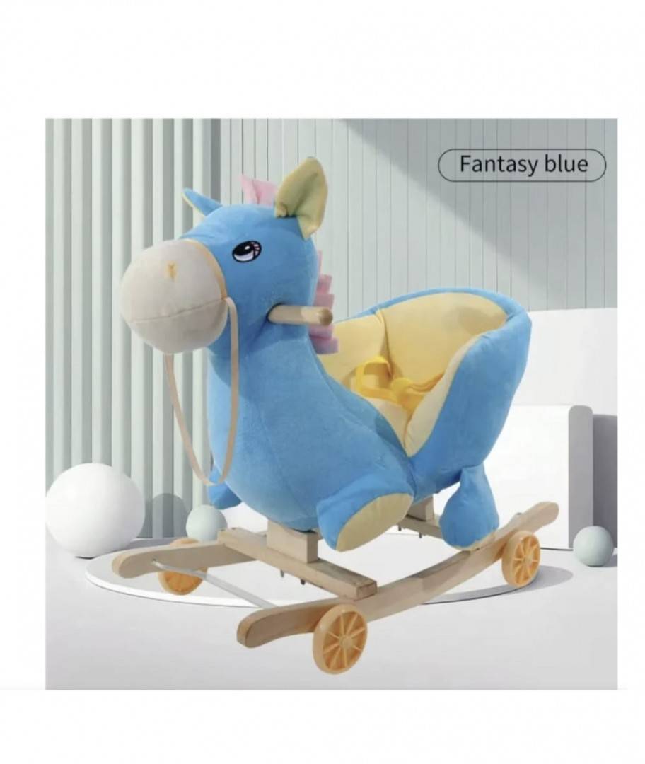 Balansoar Unicorn Magic din plus, 2 in 1 cu roți, turcoaz, 1 an+