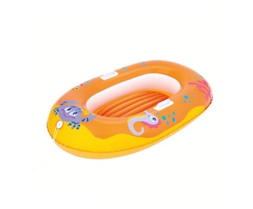 Barca gonflabila-pneumatica Junior Bestway, 119 cm x 79 cm, cu imprimeu desen, multicolor