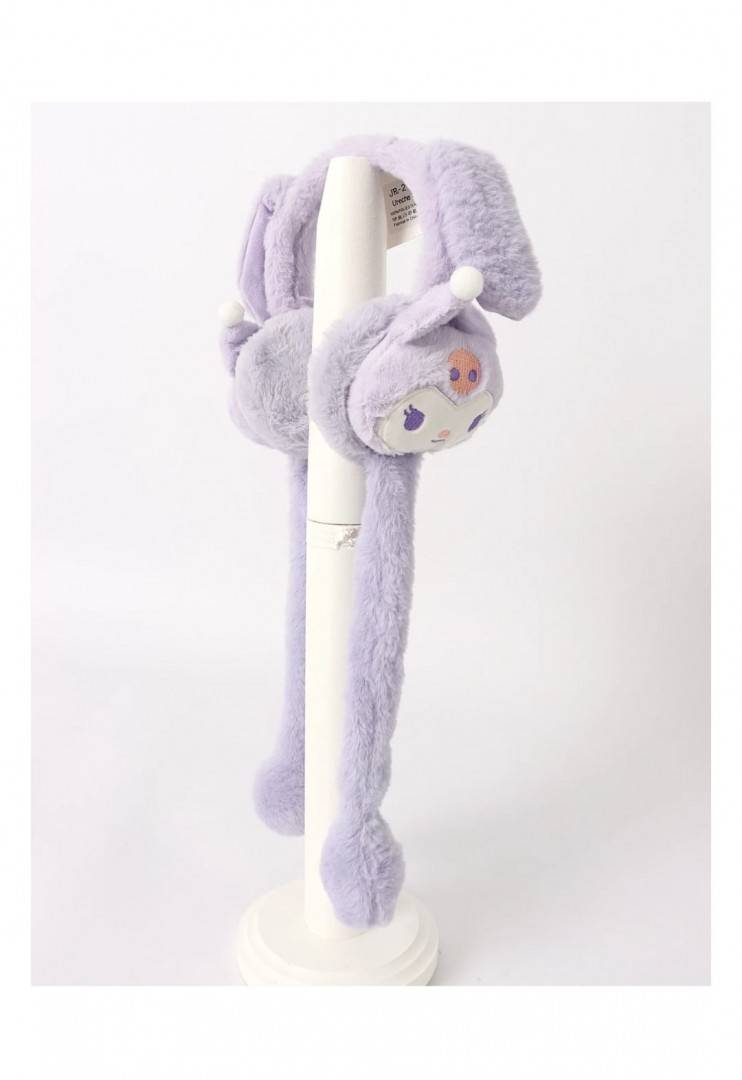 Bentita cu urechi miscatoare pufoasa, Kawaii Kuromi, mov