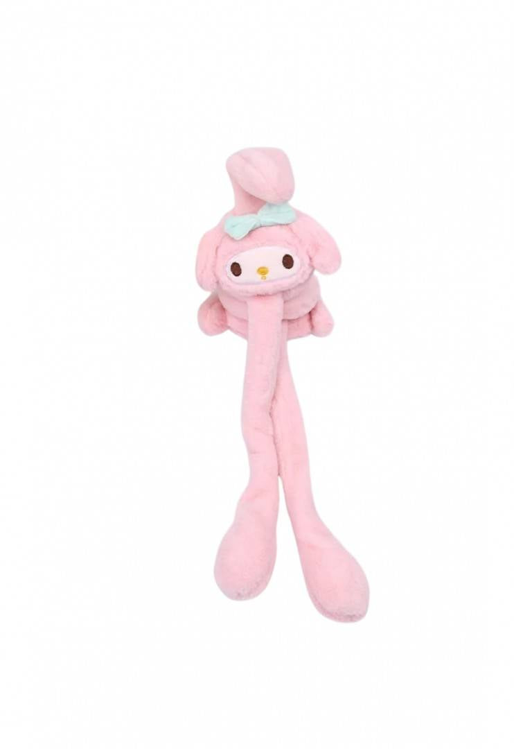 Bentita cu urechi miscatoare pufoasa, Kawaii Kuromi, roz