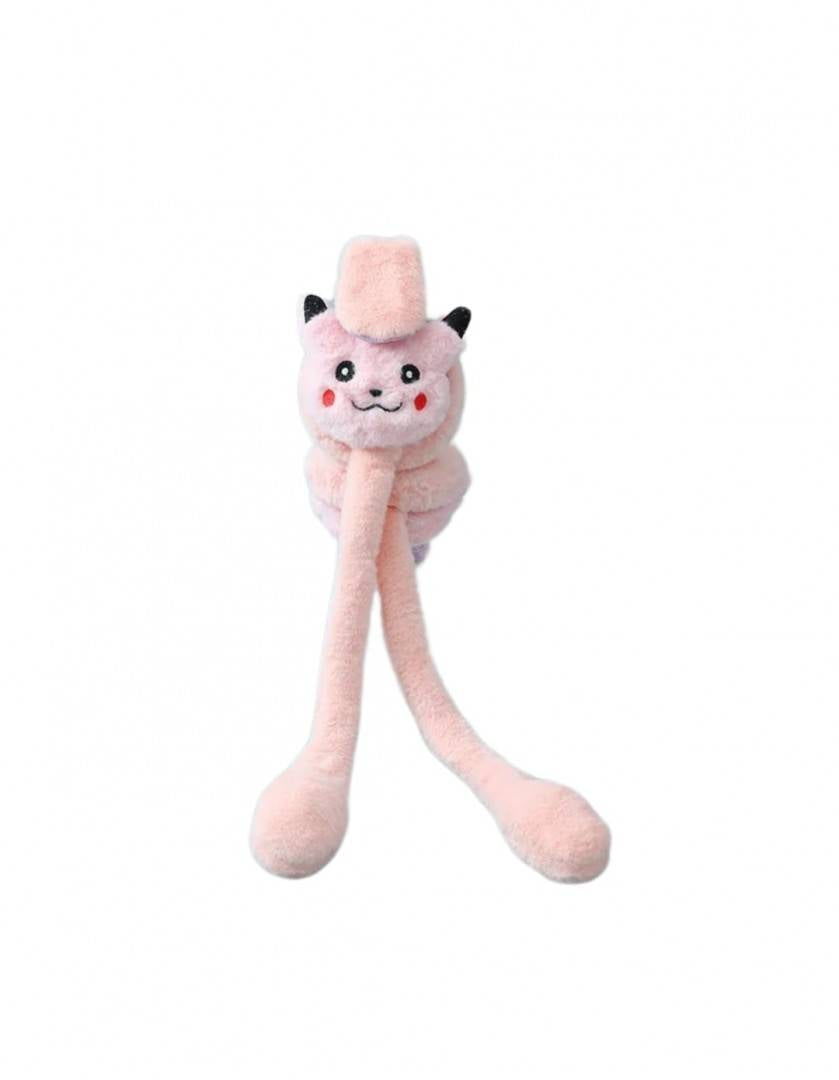 Bentita cu urechi miscatoare pufoasa, Pikachu, roz