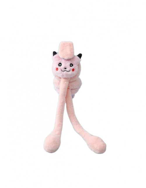 Bentita cu urechi miscatoare pufoasa, Pikachu, roz