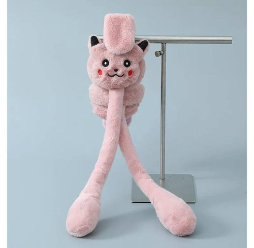 Bentita cu urechi miscatoare pufoasa, Pikachu, mov deschis