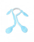Bentita tip Iepuras, cu urechi miscatoare pufoasa, led, bleu/alb