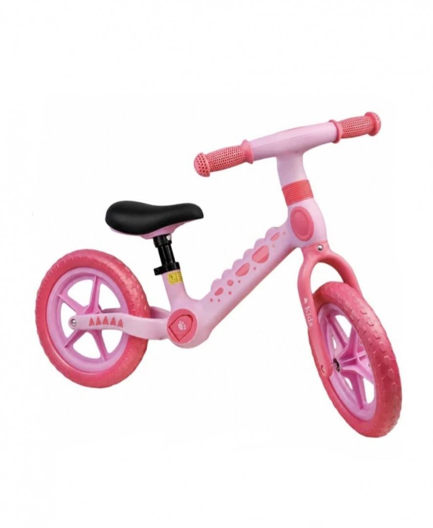 Bicicletă fără pedale pentru copii, model Dino, de echilibru,12 inch, roz, 2 ani+