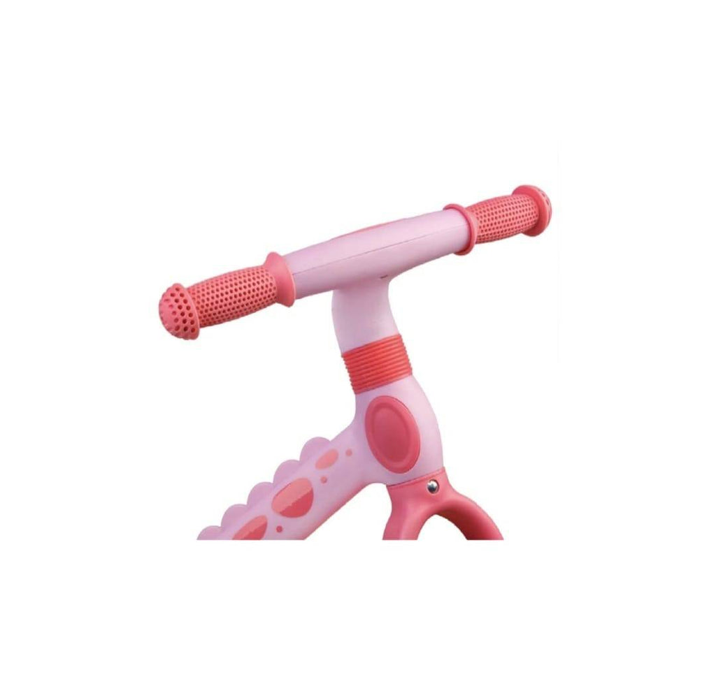 Bicicletă fără pedale pentru copii, model Dino, de echilibru,12 inch, roz, 2 ani+
