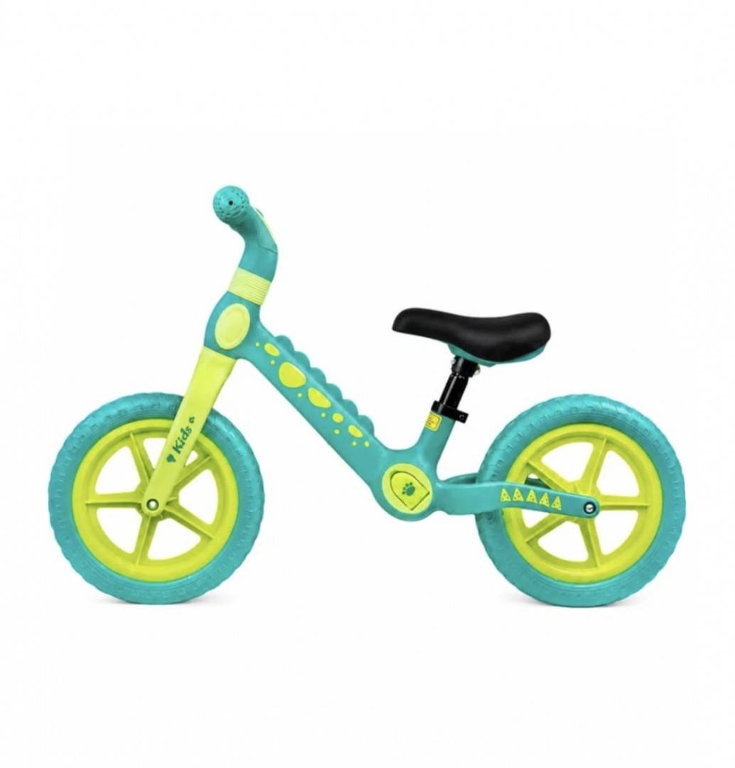 Bicicletă fără pedale pentru copii, model Dino, de echilibru,12 inch, verde, 2 ani+