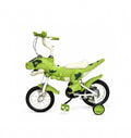 Bicicleta Copii Dinozaur, roti ajutatoare, cadru T-Rex 3D, Sa Ergonomica, verde, 2 ani - 4 ani