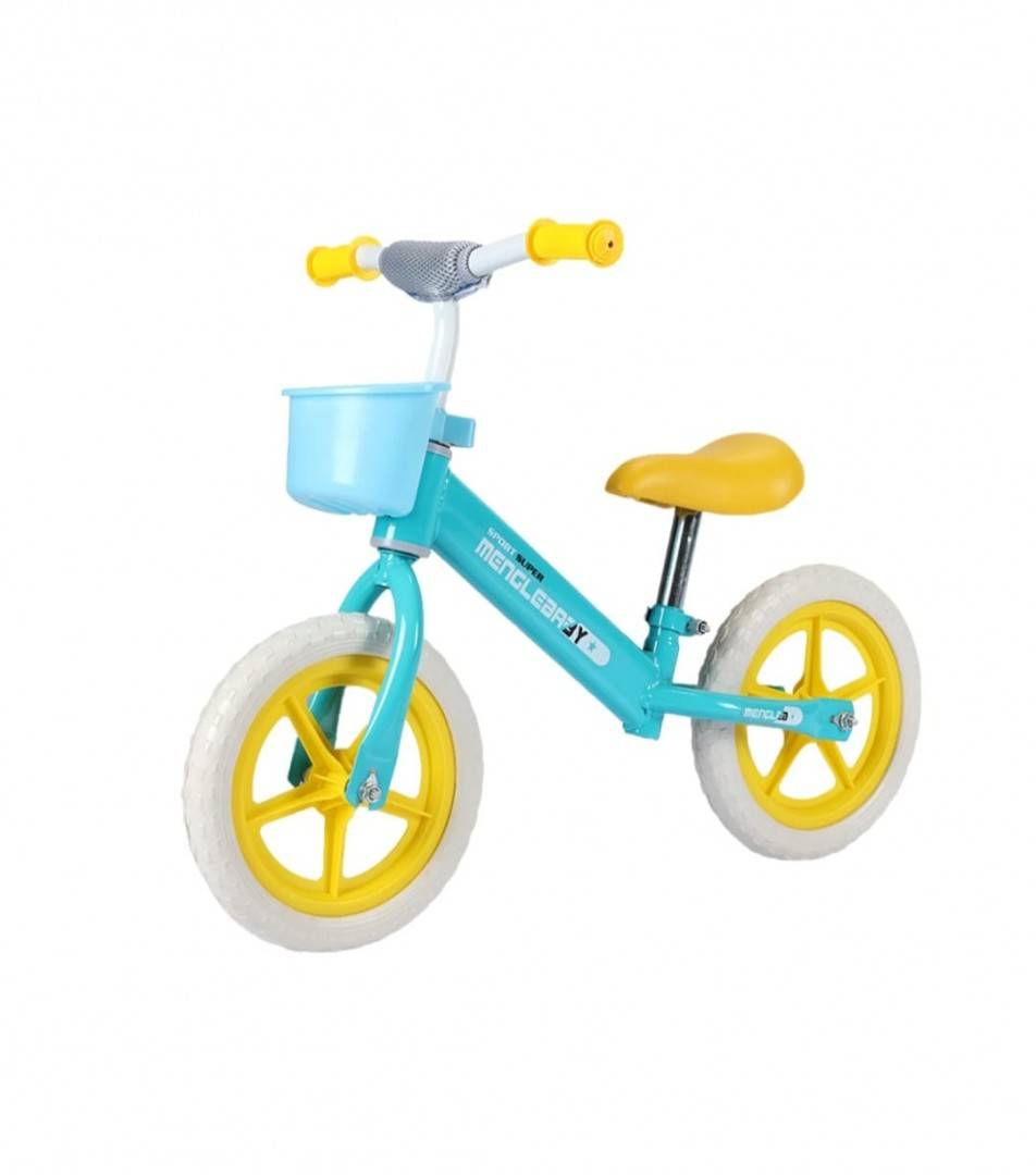 Bicicleta de echilibru copii, albastru/galben, 2 ani - 5 ani