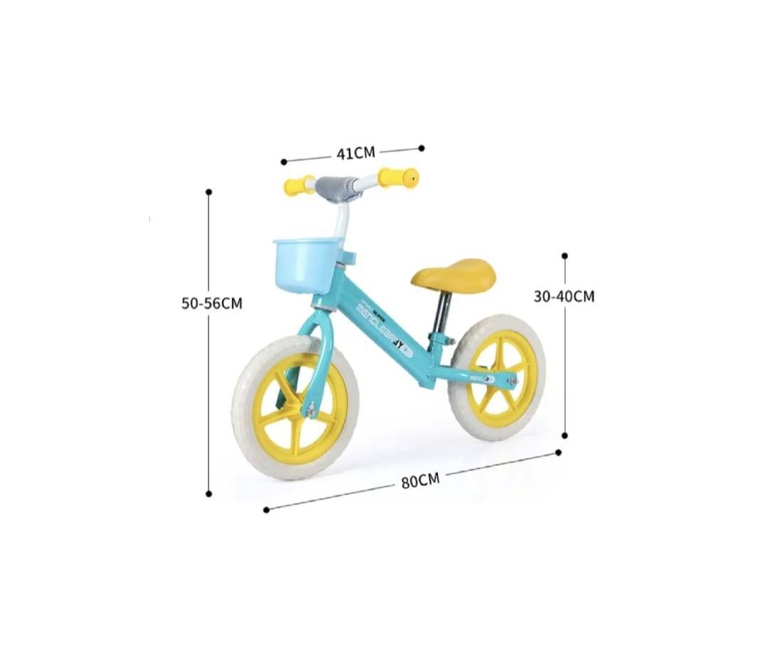 Bicicleta de echilibru copii, albastru/galben, 2 ani - 5 ani