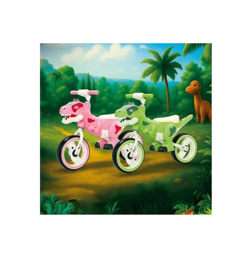 Bicicleta de echilibru, model Dinozaur, sunete si lumini, roz, 2 ani+