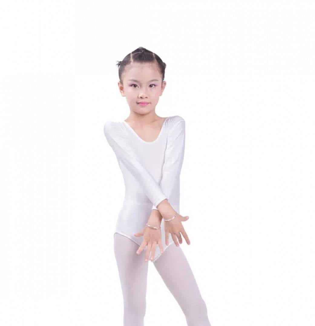 Body pentru fetite, gimnastica, dans, balet, alb, 2 ani - 16 ani