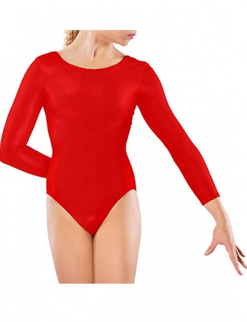Body pentru fetite, gimnastica, dans, balet, rosu, 2 ani - 16 ani
