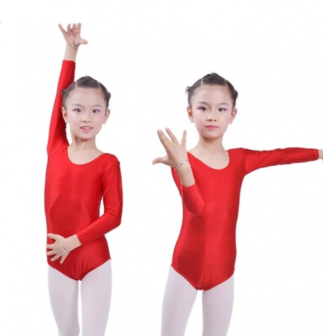 Body pentru fetite, gimnastica, dans, balet, rosu, 2 ani - 16 ani