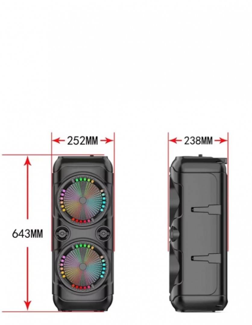Boxa cu bluetooth si microfon ZQS 8229 dimensiune 2 x 8 inch, FM/USB/card TF/AUX/MIC