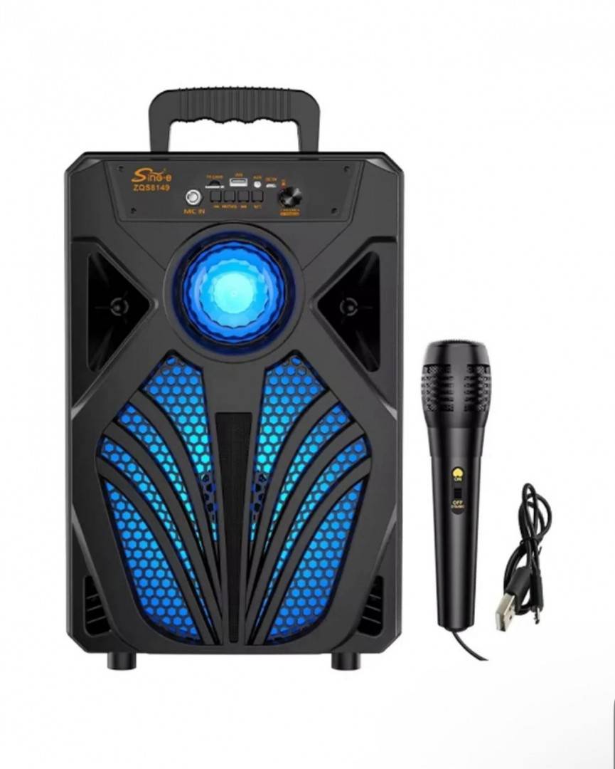 Boxa portabila cu microfon ZQS8149, 150W PMPO, USB/BT/AUX/SD/FM