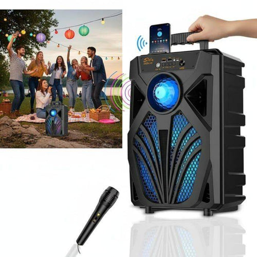 Boxa portabila cu microfon ZQS8149, 150W PMPO, USB/BT/AUX/SD/FM – imagine 2 | Masha Shop