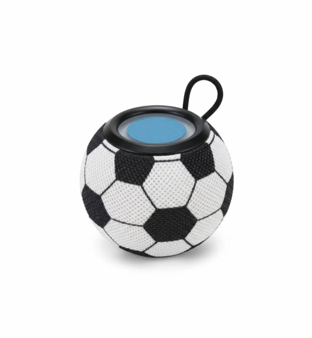 Boxa portabila, model Minge de fotbal, lumina LED RGB, Bluetooth 5.3, utilizare in exterior si interior, multicolor, 12 cm
