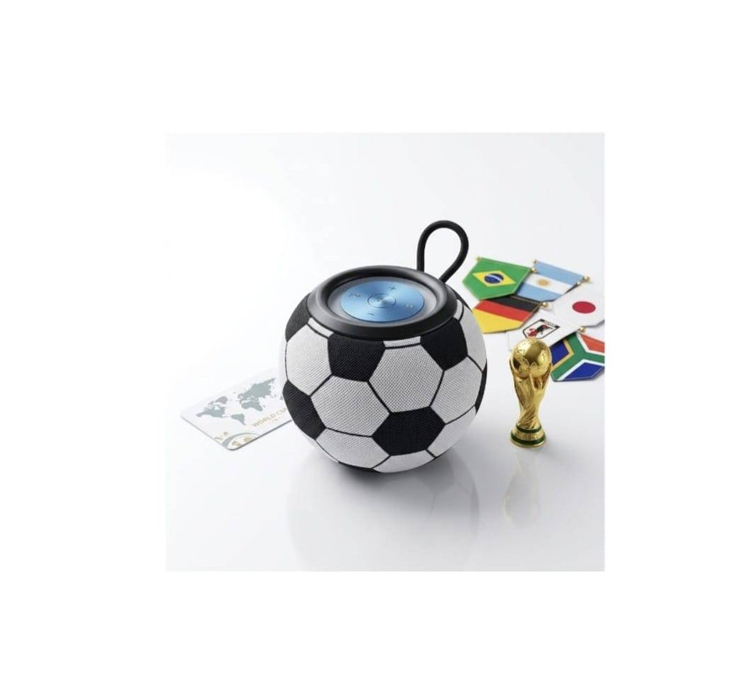 Boxa portabila, model Minge de fotbal, lumina LED RGB, Bluetooth 5.3, utilizare in exterior si interior, multicolor, 12 cm