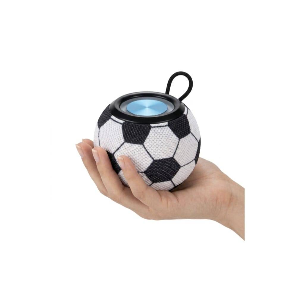 Boxa portabila, model Minge de fotbal, lumina LED RGB, Bluetooth 5.3, utilizare in exterior si interior, multicolor, 12 cm