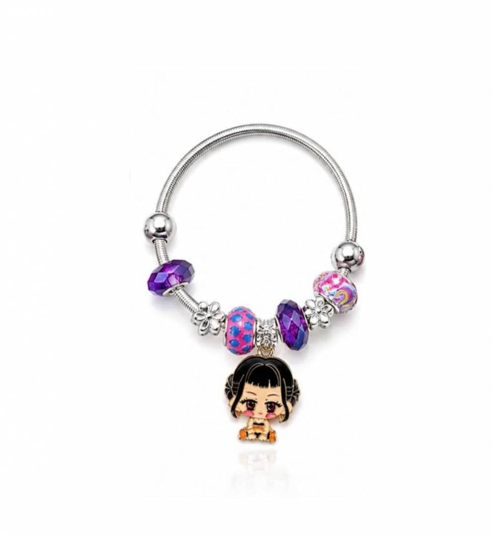 Bratara copii, tip K POP Demon Hunters, mov/multicolor, 5 ani+